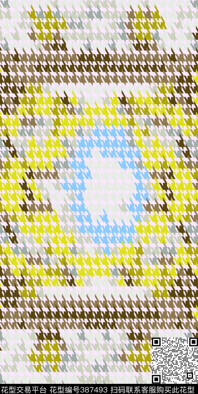 传统千鸟格传统印花华亿平台下载（图片编号: 387493） - 瓦栏（Walan）