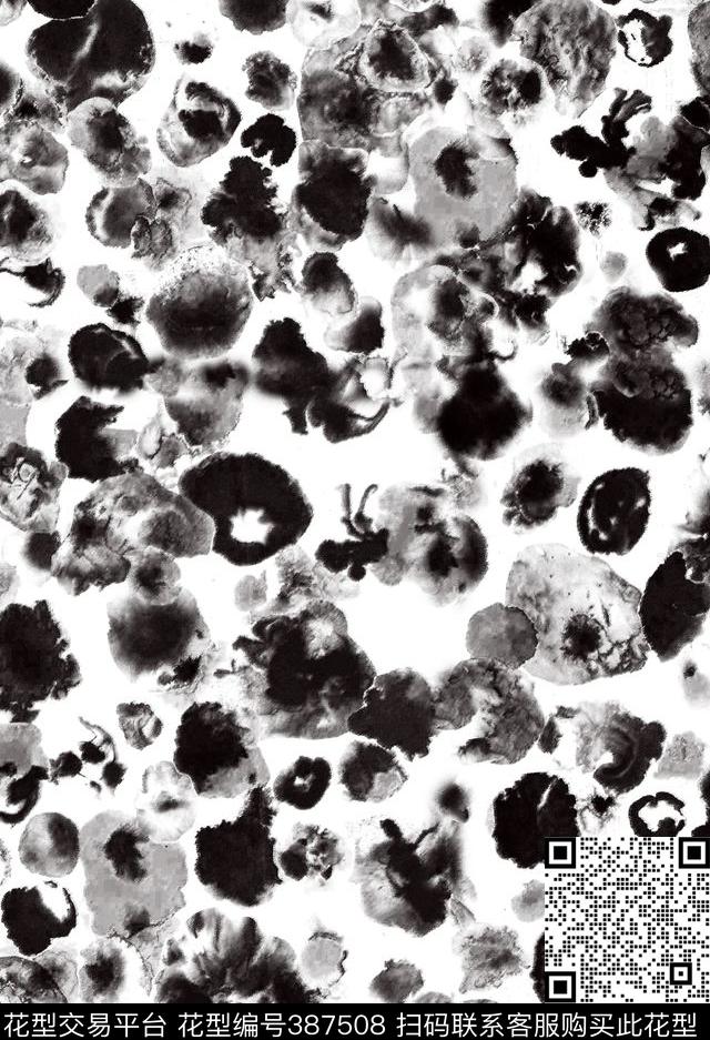 墨点抽象豹纹传统印花华亿平台下载（图片编号: 387508） - 瓦栏（Walan）