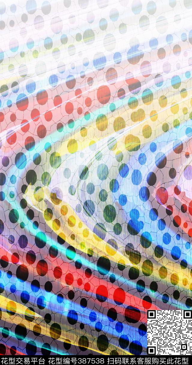 定位波点线条数码印花华亿平台下载（图片编号: 387538） - 瓦栏（Walan）