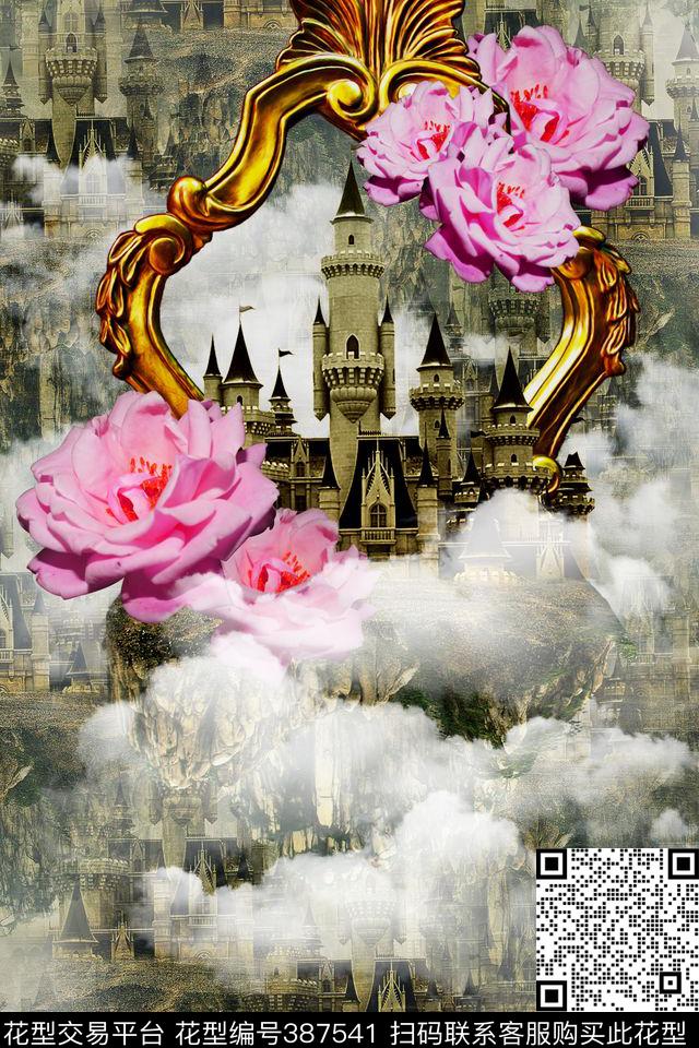 欧式宫廷花卉数码印花华亿平台下载（图片编号: 387541） - 瓦栏（Walan）