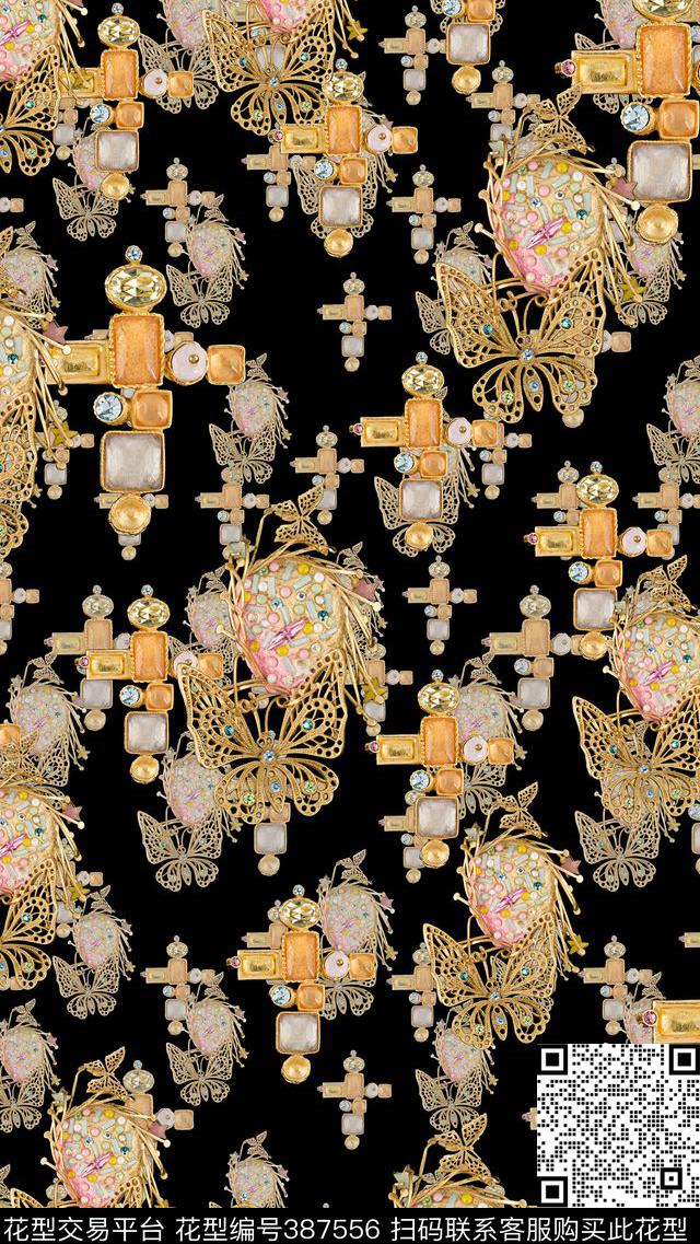 十字架珠宝数码印花华亿平台下载（图片编号: 387556） - 瓦栏（Walan）