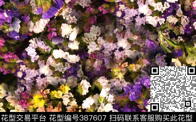 潮流复古花朵数码印花华亿平台下载（图片编号: 387607） - 瓦栏（Walan）