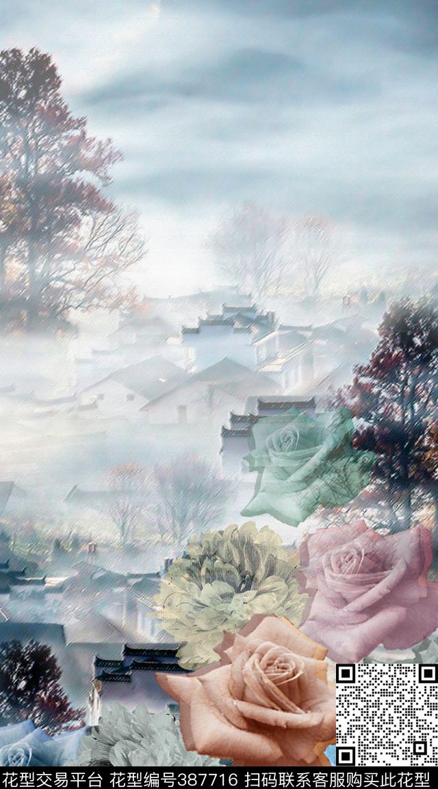 数码定位花卉风景花卉数码印花华亿平台下载（图片编号: 387716） - 瓦栏（Walan）