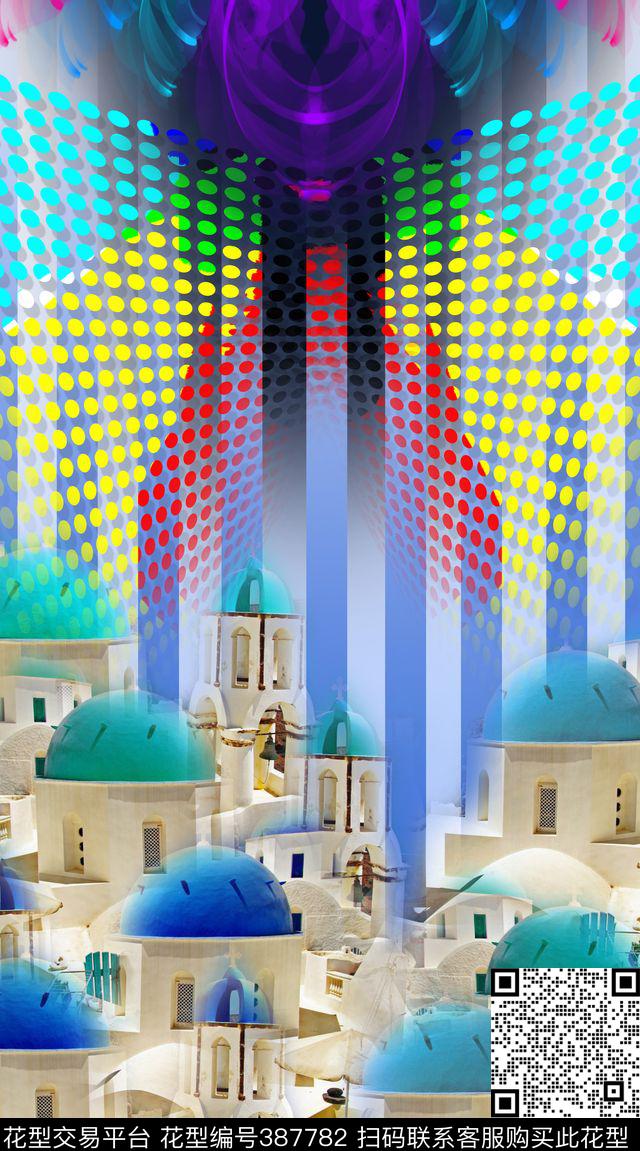 风景爱琴海服装数码印花华亿平台下载（图片编号: 387782） - 瓦栏（Walan）