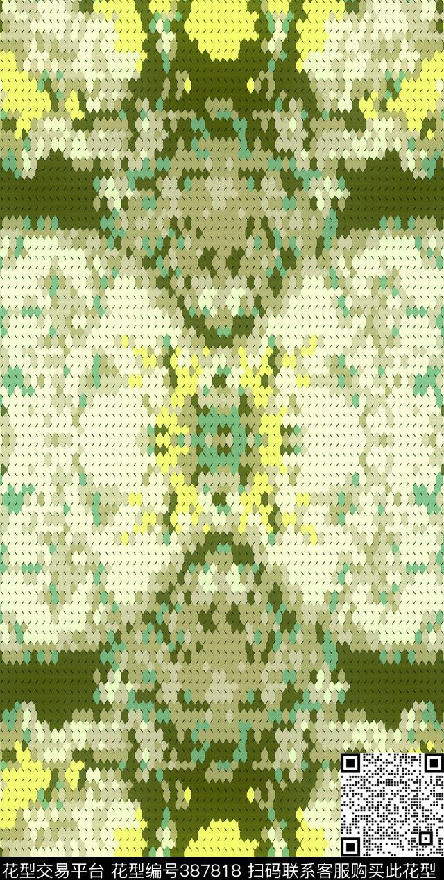 黄色如意四方连续传统印花华亿平台下载（图片编号: 387818） - 瓦栏（Walan）