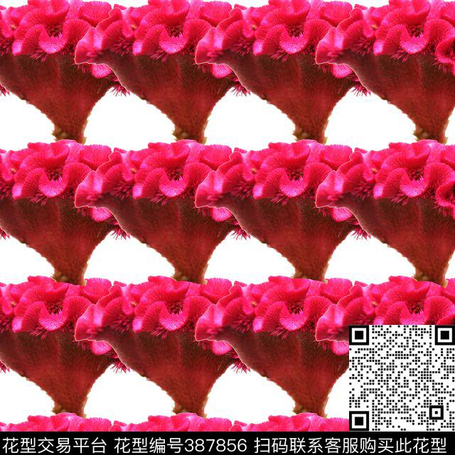 潮流复古鸡冠花数码印花华亿平台下载（图片编号: 387856） - 瓦栏（Walan）