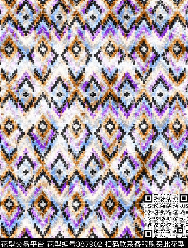 44.4*58.5cm\300dpi\tiff几何时尚数码印花华亿平台下载（图片编号: 387902） - 瓦栏（Walan）