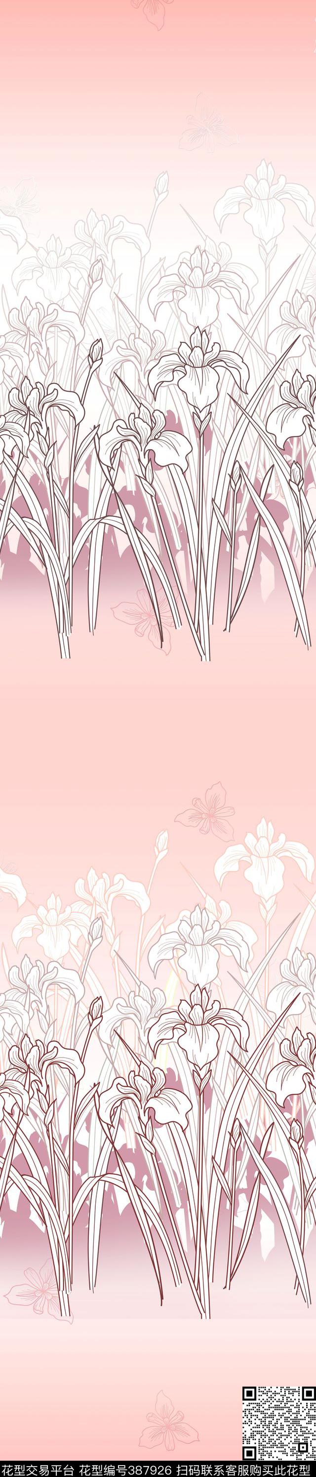 窗帘华亿平台定位兰花传统印花华亿平台下载（图片编号: 387926） - 瓦栏（Walan）