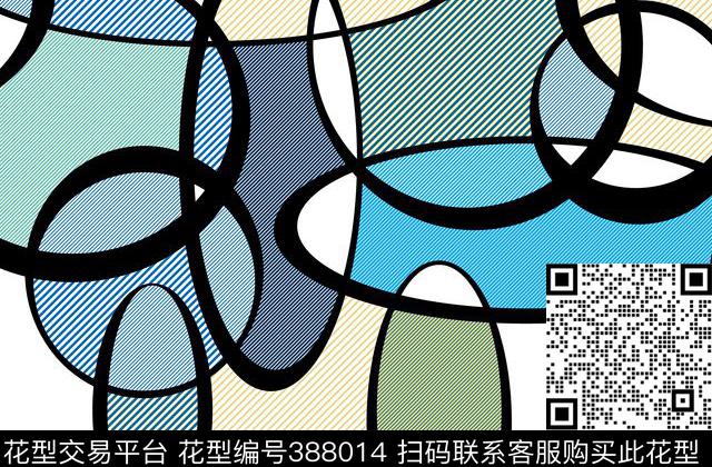 不规则几何色块现代简单传统印花华亿平台下载（图片编号: 388014） - 瓦栏（Walan）