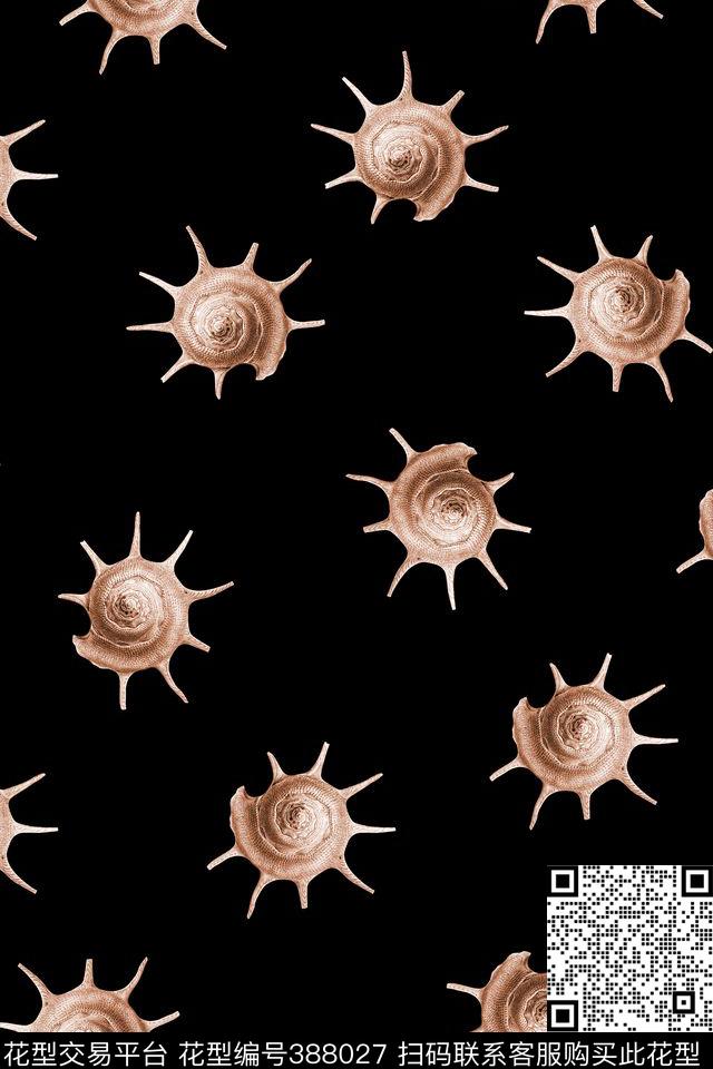 简约海螺数码印花华亿平台下载（图片编号: 388027） - 瓦栏（Walan）