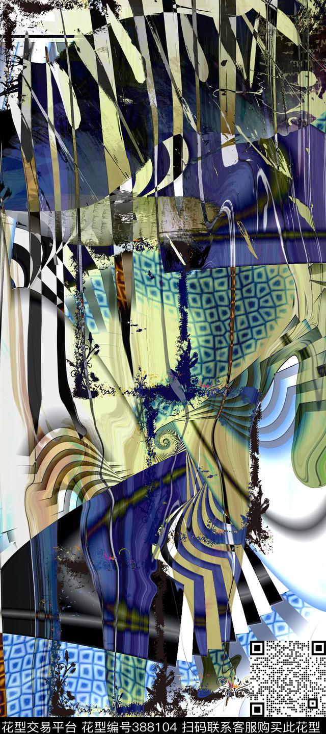 抽象几何几何抽象篇数码印花华亿平台下载（图片编号: 388104） - 瓦栏（Walan）