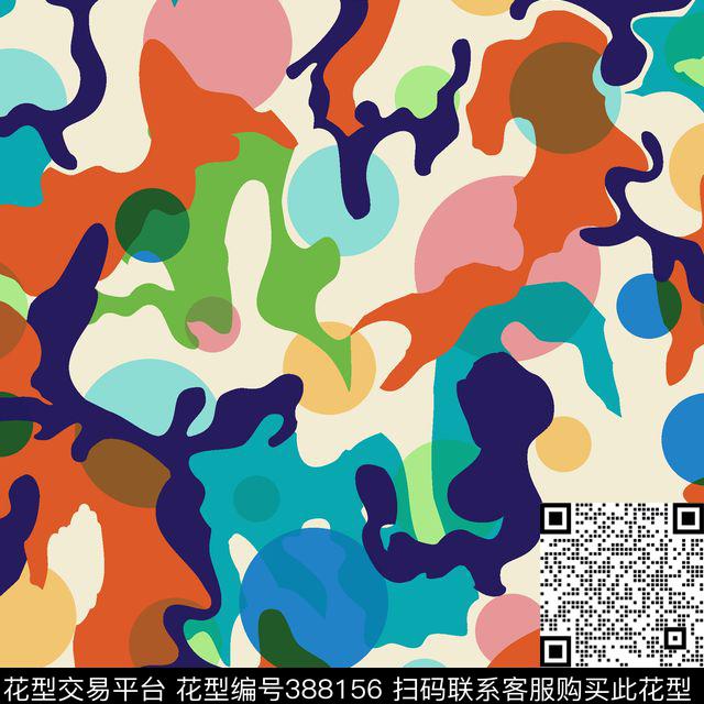 传统印花迷彩圆点几何几何传统印花华亿平台下载（图片编号: 388156） - 瓦栏（Walan）