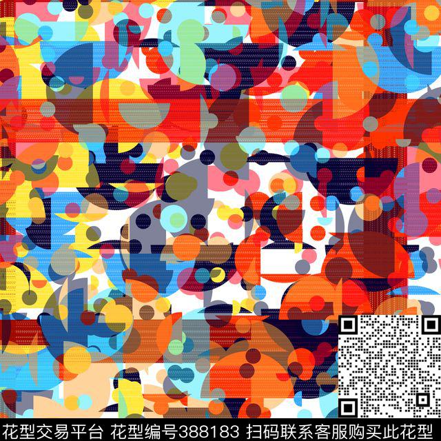 几何现代数码印花华亿平台下载（图片编号: 388183） - 瓦栏（Walan）