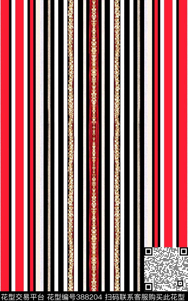 欧洲站条纹原创数码印花华亿平台下载（图片编号: 388204） - 瓦栏（Walan）