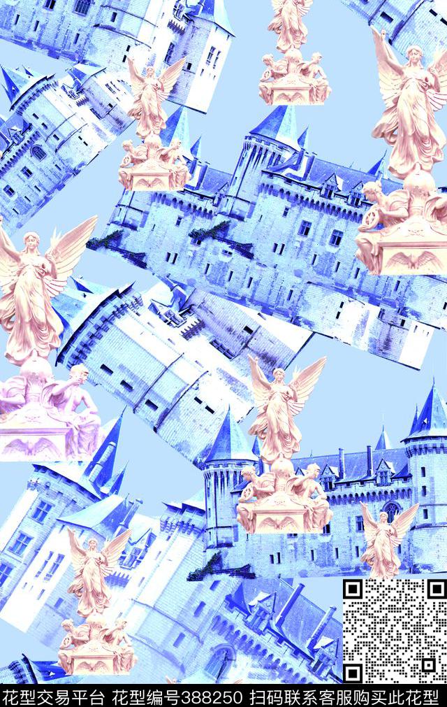 建筑文艺复兴建筑物数码印花华亿平台下载（图片编号: 388250） - 瓦栏（Walan）