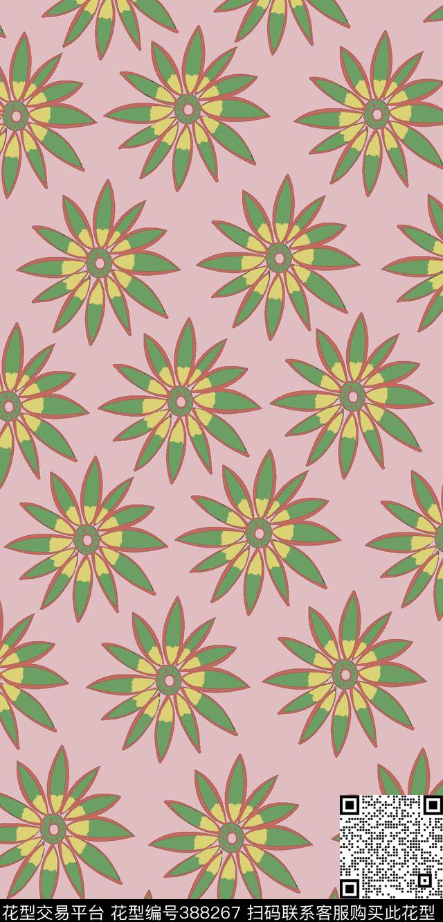 抽象花卉数码传统印花华亿平台下载（图片编号: 388267） - 瓦栏（Walan）