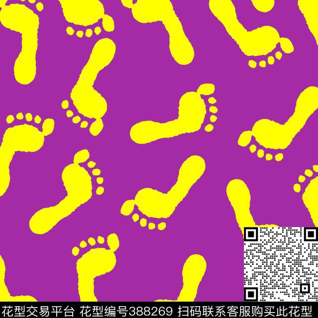 抽象绘画脚印传统印花华亿平台下载（图片编号: 388269） - 瓦栏（Walan）