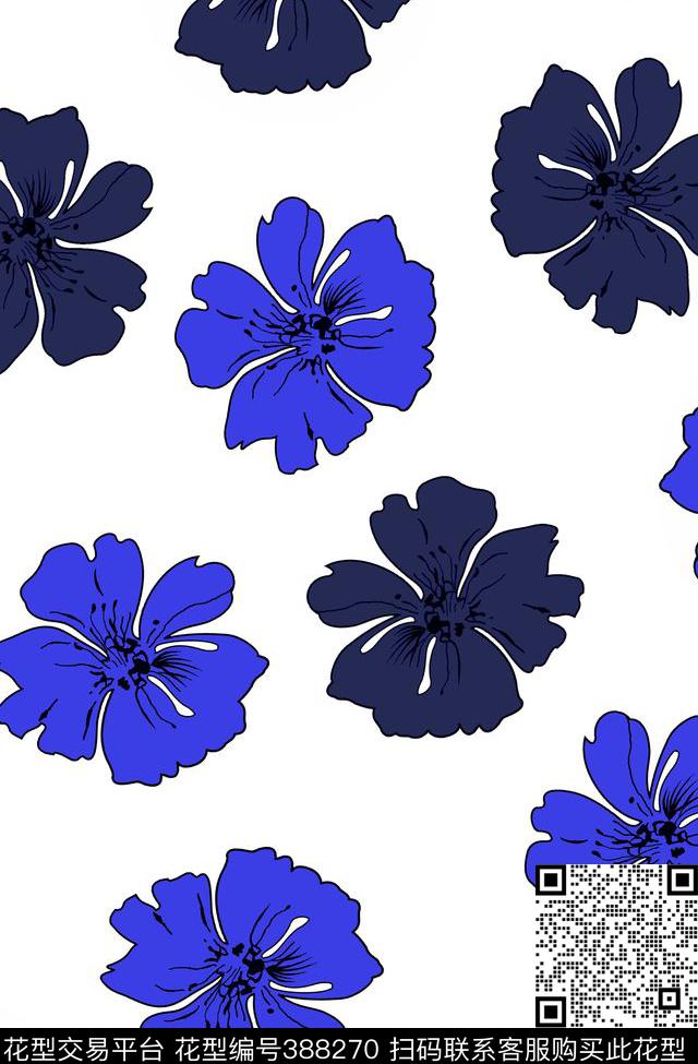 抽象花卉数码传统印花华亿平台下载（图片编号: 388270） - 瓦栏（Walan）