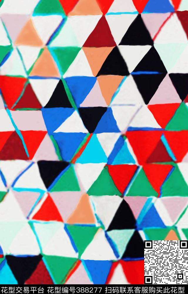 格子三角形几何传统印花华亿平台下载（图片编号: 388277） - 瓦栏（Walan）