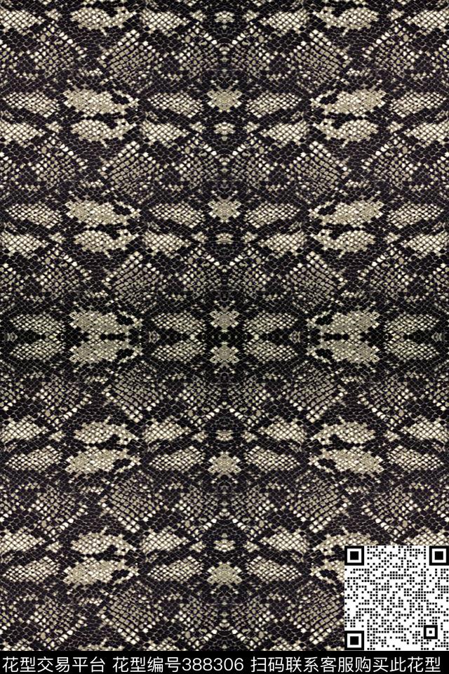 复古精美蛇皮数码印花华亿平台下载（图片编号: 388306） - 瓦栏（Walan）