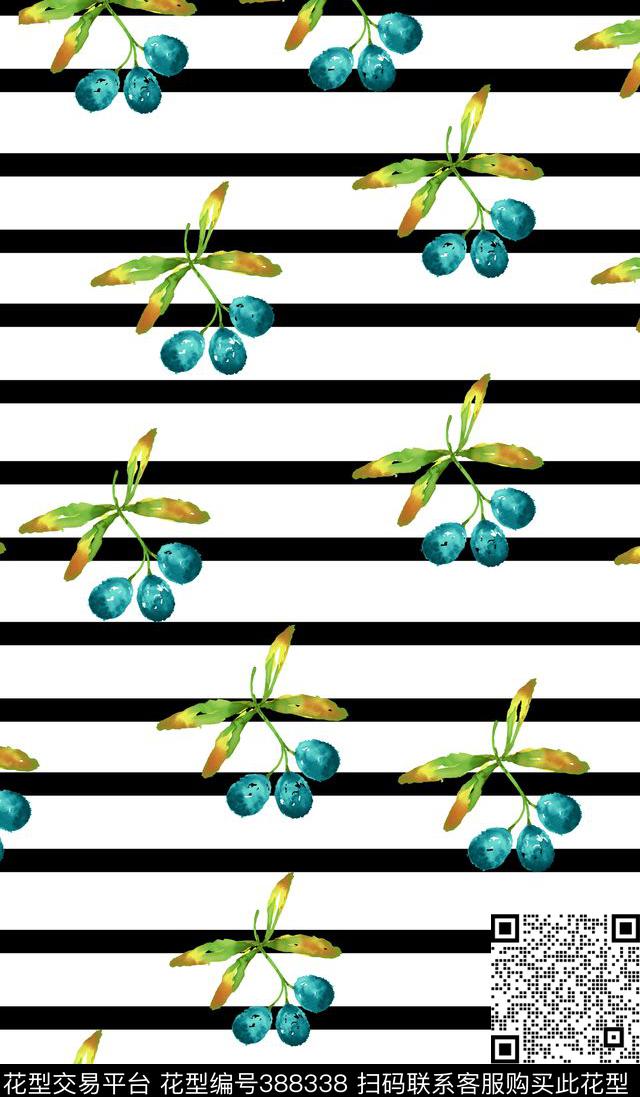 果实清新条纹传统印花华亿平台下载（图片编号: 388338） - 瓦栏（Walan）