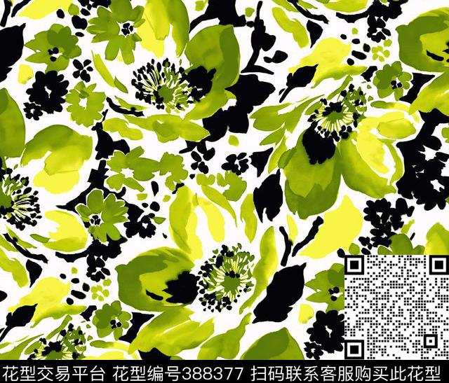 水彩花卉泳衣/内衣/服饰面料华亿平台传统印花华亿平台下载（图片编号: 388377） - 瓦栏（Walan）