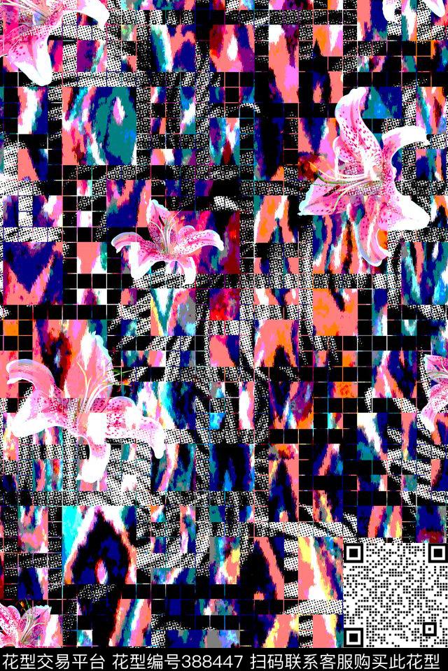 热带网点百合数码印花华亿平台下载（图片编号: 388447） - 瓦栏（Walan）