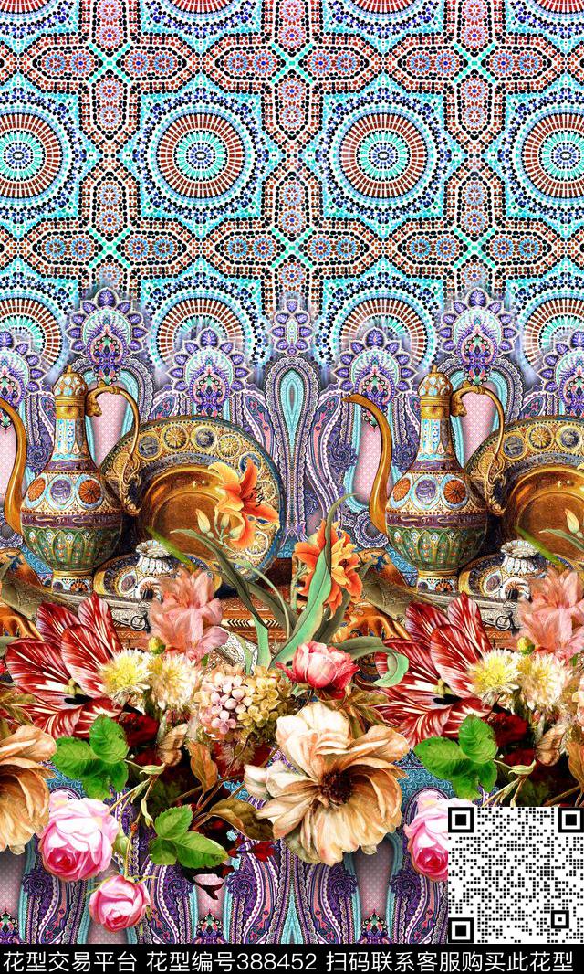 时尚几何陶瓷数码印花华亿平台下载（图片编号: 388452） - 瓦栏（Walan）