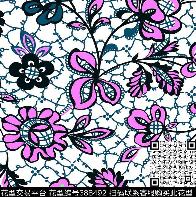 欧美抽象传统印花华亿平台下载（图片编号: 388492） - 瓦栏（Walan）