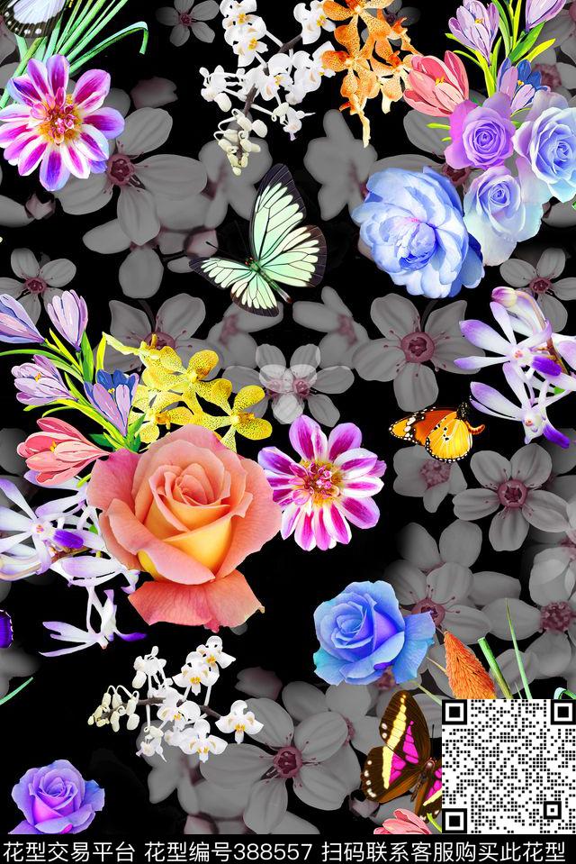 蝴蝶数码女装数码印花华亿平台下载（图片编号: 388557） - 瓦栏（Walan）