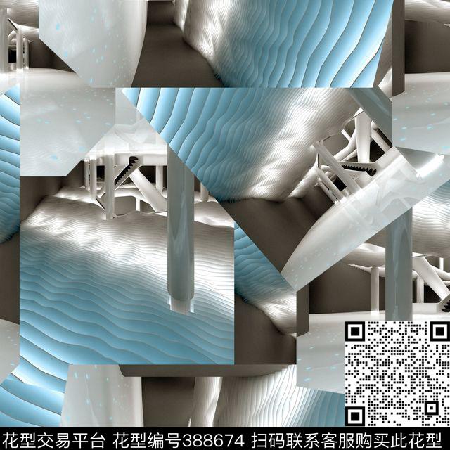 复古几何建筑数码印花华亿平台下载（图片编号: 388674） - 瓦栏（Walan）