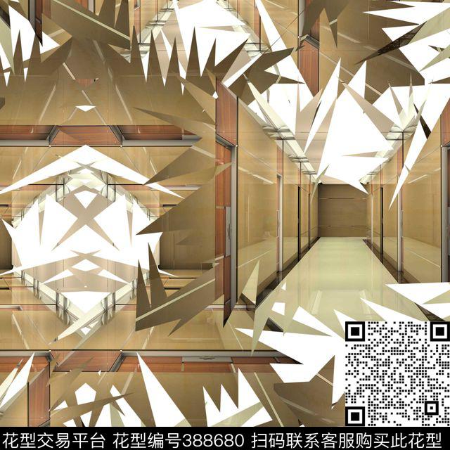 抽象创意复古数码印花华亿平台下载（图片编号: 388680） - 瓦栏（Walan）