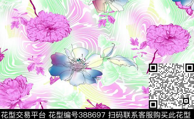欧美花卉传统印花华亿平台下载（图片编号: 388697） - 瓦栏（Walan）