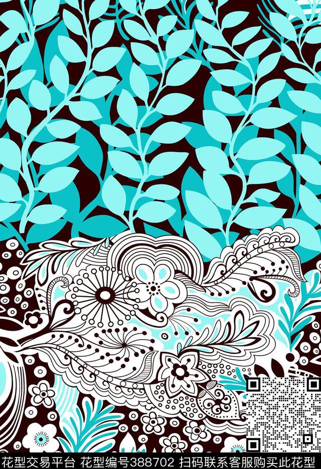 清新中国风传统印花华亿平台下载（图片编号: 388702） - 瓦栏（Walan）