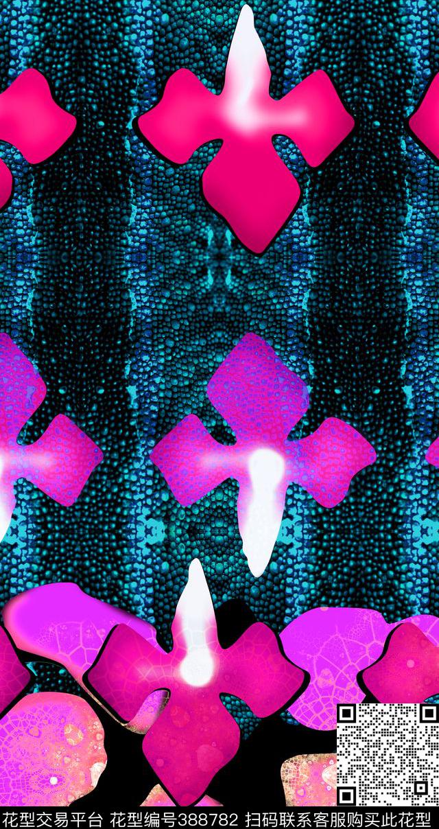 复古肌理抽象水彩花卉数码印花华亿平台下载（图片编号: 388782） - 瓦栏（Walan）