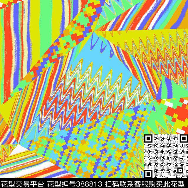 抽象几何流行传统印花华亿平台下载（图片编号: 388813） - 瓦栏（Walan）