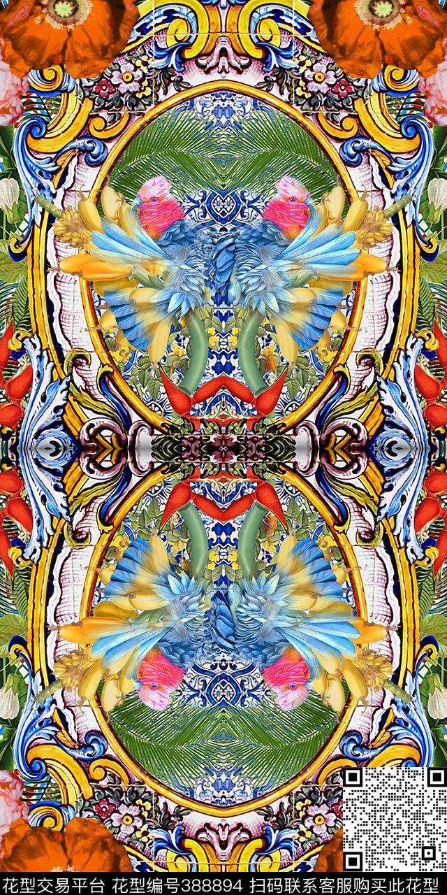 服装华亿平台印花图案数码印花华亿平台下载（图片编号: 388894） - 瓦栏（Walan）