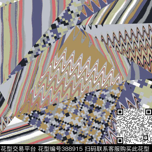 抽象几何流行传统印花华亿平台下载（图片编号: 388915） - 瓦栏（Walan）