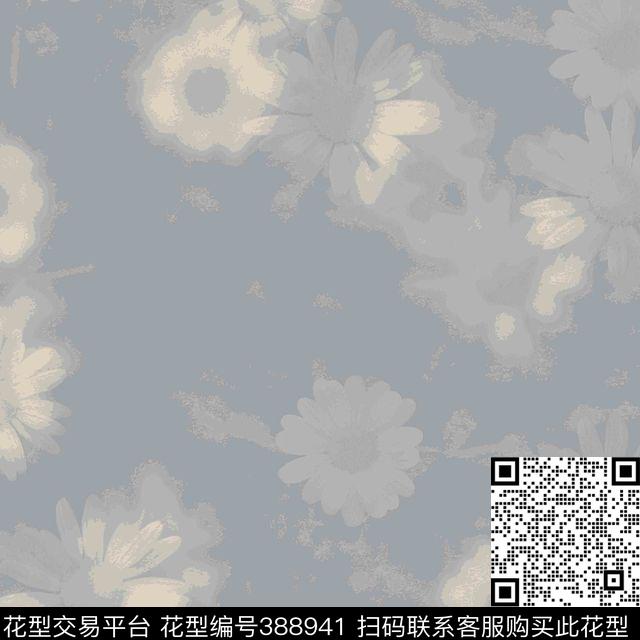 大花复古花卉流行传统印花华亿平台下载（图片编号: 388941） - 瓦栏（Walan）