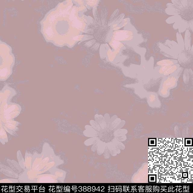 大花复古花卉流行传统印花华亿平台下载（图片编号: 388942） - 瓦栏（Walan）