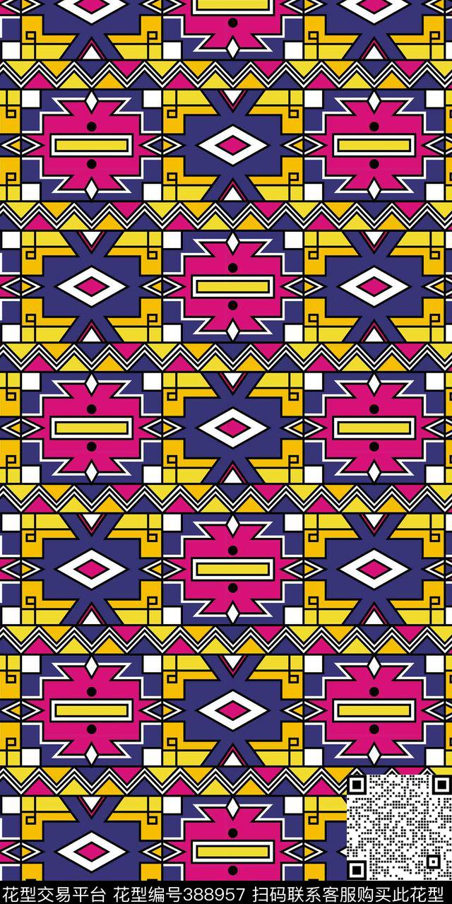 抽象几何流行现代传统印花华亿平台下载（图片编号: 388957） - 瓦栏（Walan）