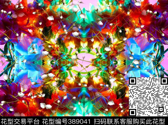 抽象过渡花数码印花华亿平台下载（图片编号: 389041） - 瓦栏（Walan）