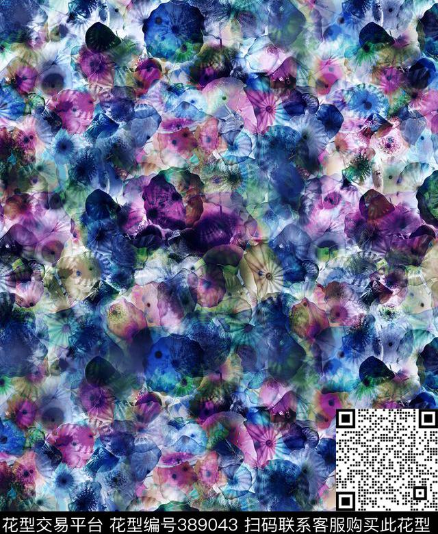 34.9*42.6cm\300dpi\tiff抽象细胞数码印花华亿平台下载（图片编号: 389043） - 瓦栏（Walan）