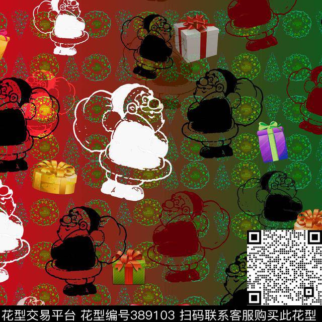 抽象圣诞数码印花华亿平台下载（图片编号: 389103） - 瓦栏（Walan）