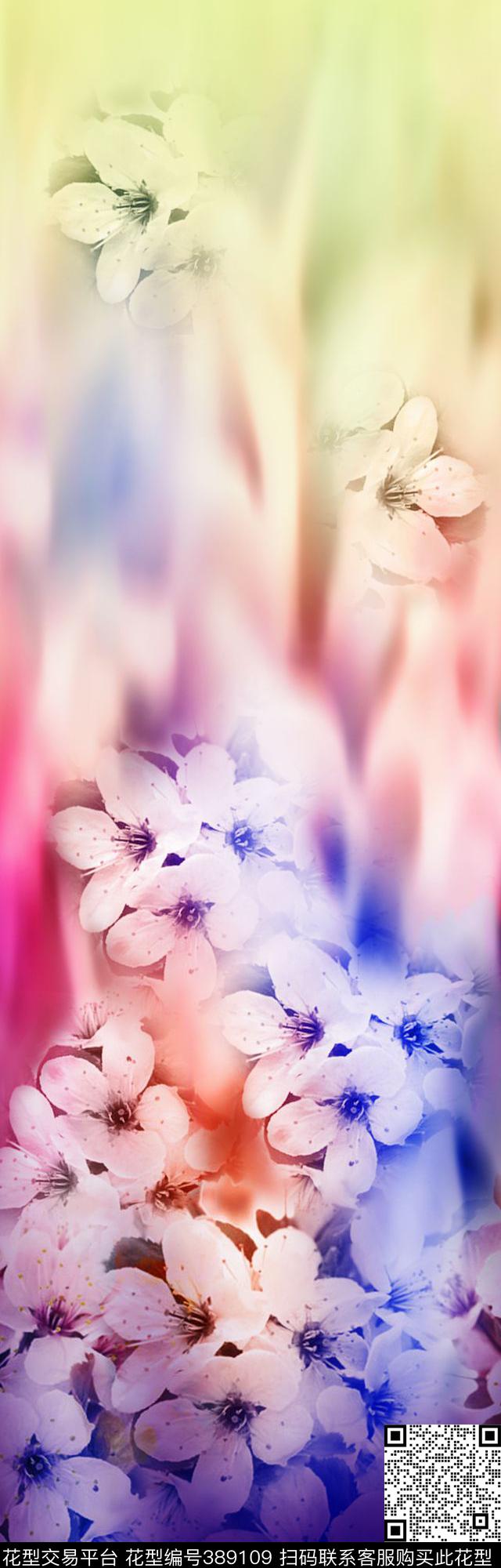 田园清新花数码印花华亿平台下载（图片编号: 389109） - 瓦栏（Walan）