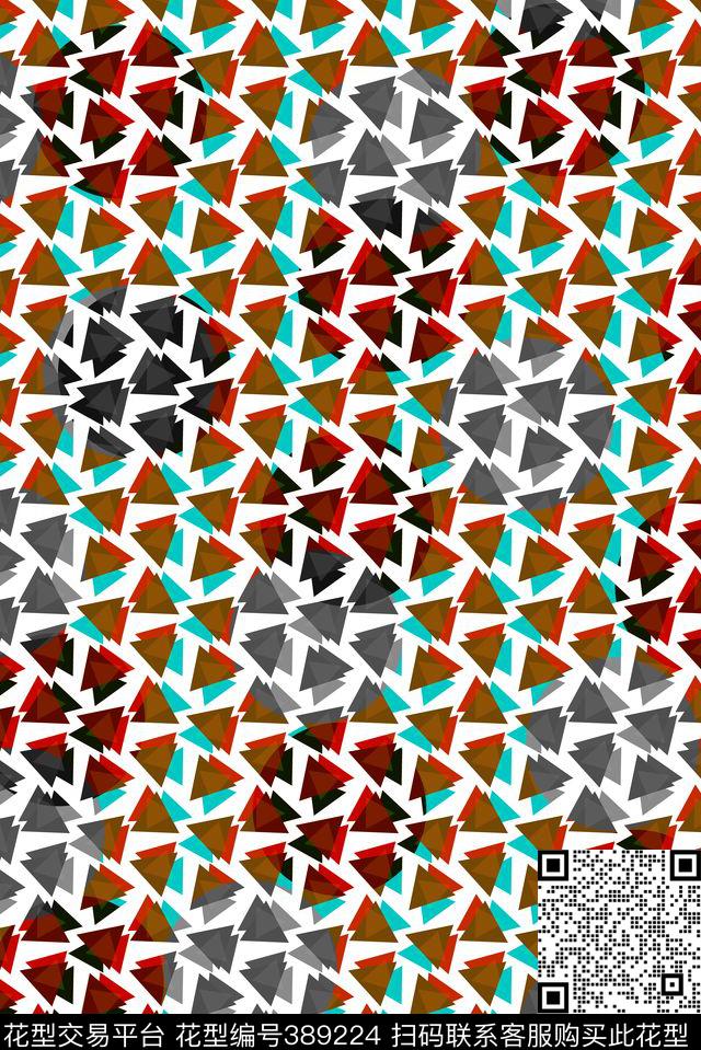 几何三角形圆数码印花华亿平台下载（图片编号: 389224） - 瓦栏（Walan）