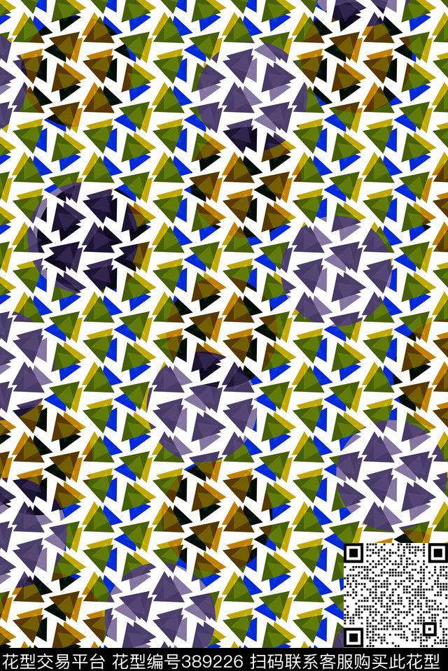 几何三角形圆数码印花华亿平台下载（图片编号: 389226） - 瓦栏（Walan）