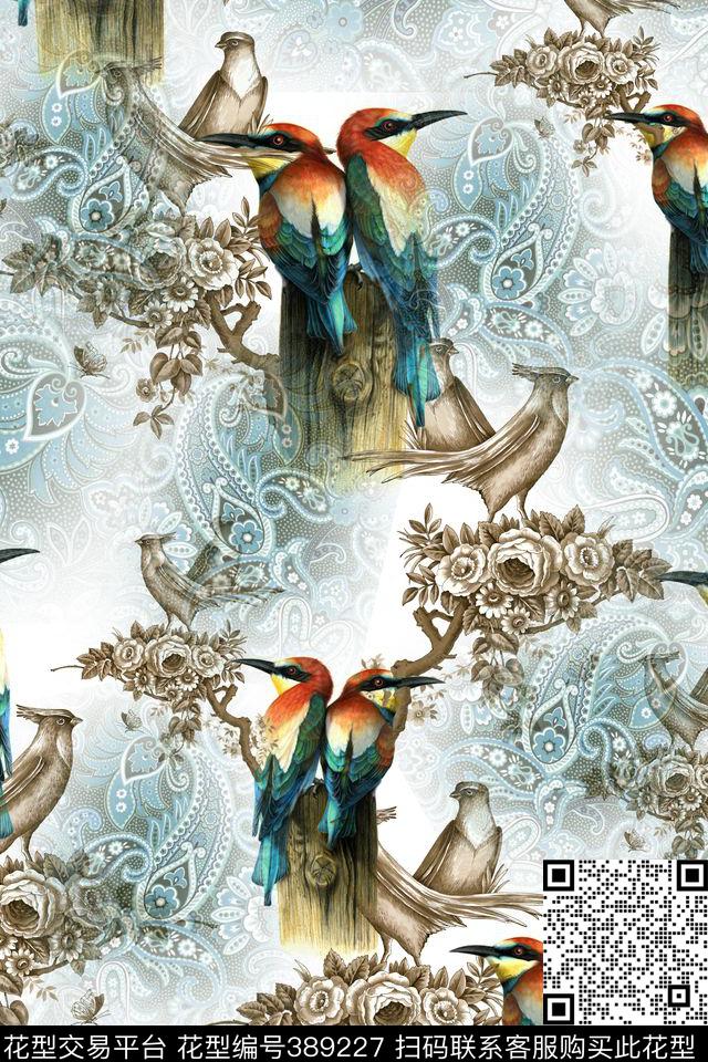 佩斯利鸟数码印花华亿平台下载（图片编号: 389227） - 瓦栏（Walan）