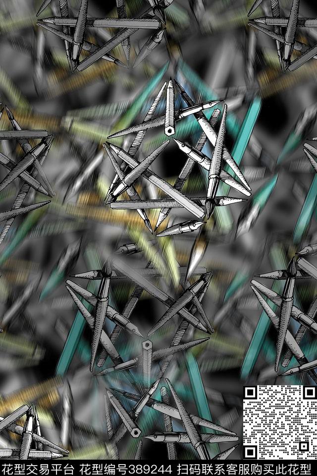 3D铅笔时尚数码男装印花数码印花华亿平台下载（图片编号: 389244） - 瓦栏（Walan）