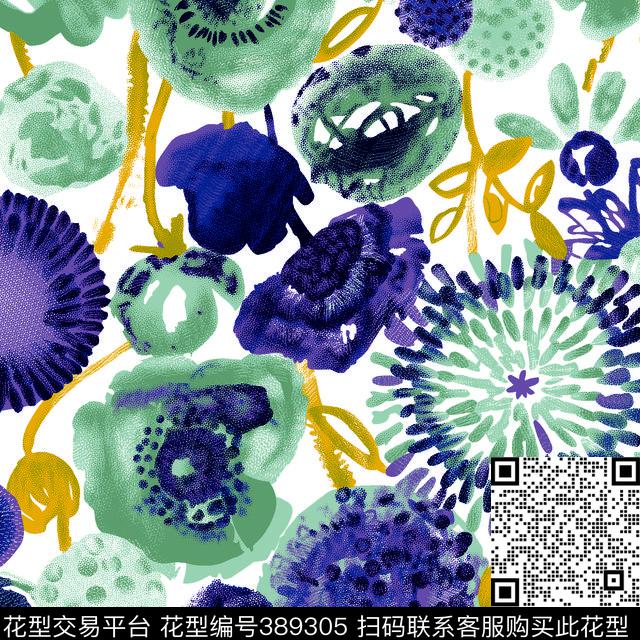 抽象花纹面料印花传统印花华亿平台下载（图片编号: 389305） - 瓦栏（Walan）